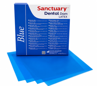 Хустки для кофердаму Sanctuary Dental Dam (Дентал Дам), сині без смаку 411728036-B фото