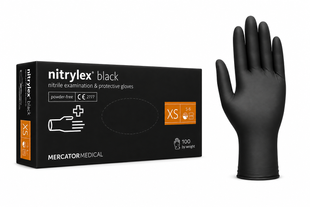 Рукавички нітрилові неопудрені Nitrylex Basic ЧОРНІ, 100 шт (50 пар), XS 51120940155-XS фото